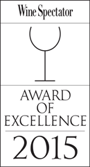 2015 Wine Spectator Award of Excellence winner