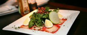 Seasonal Salad with apple, bacon and hard boiled eggs