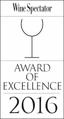 2016 Wine Spectator Award of Excellence winner