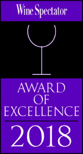 2018 Wine Spectator Award of Excellence winner